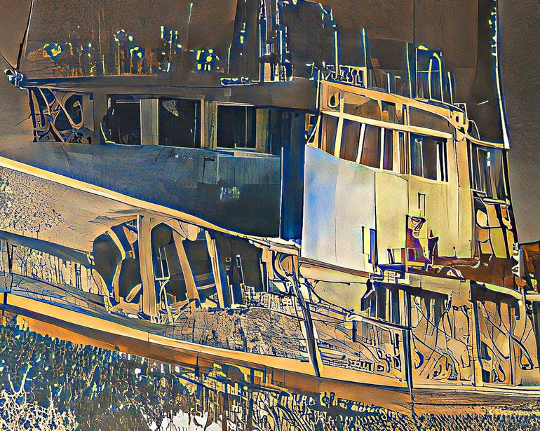 Original Contemporary Boat Digital by Erkan Cerit