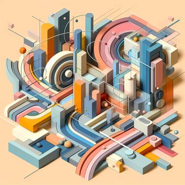 Print of Abstract Cities Digital by Erkan Cerit