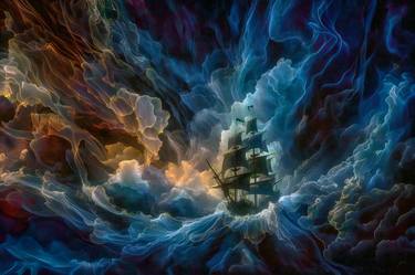 Print of Abstract Sailboat Digital by Erkan Cerit