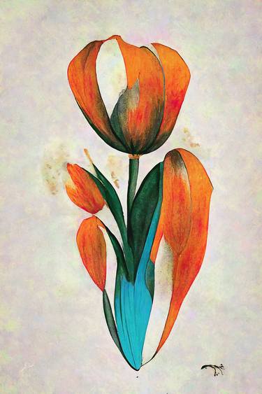 Original Abstract Floral Digital by Erkan Cerit