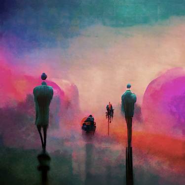 Print of Abstract People Digital by Erkan Cerit