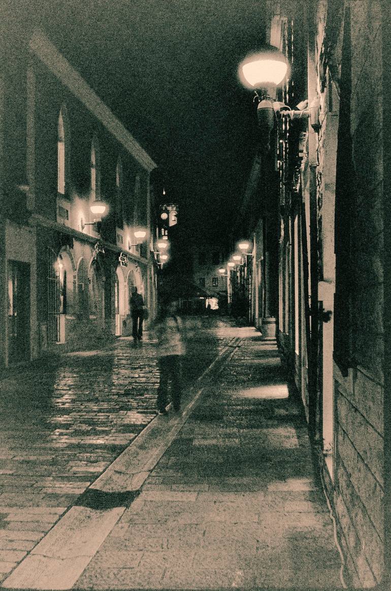 Original Architecture Photography by Yury Melnikov | Art Deco Art on Paper | Night in the old town
