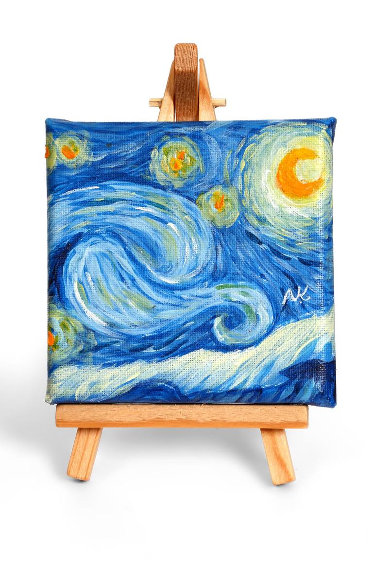 mini starry night painting