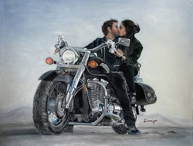 Print of Motorcycle Paintings by Dionisia Pappatheodorou