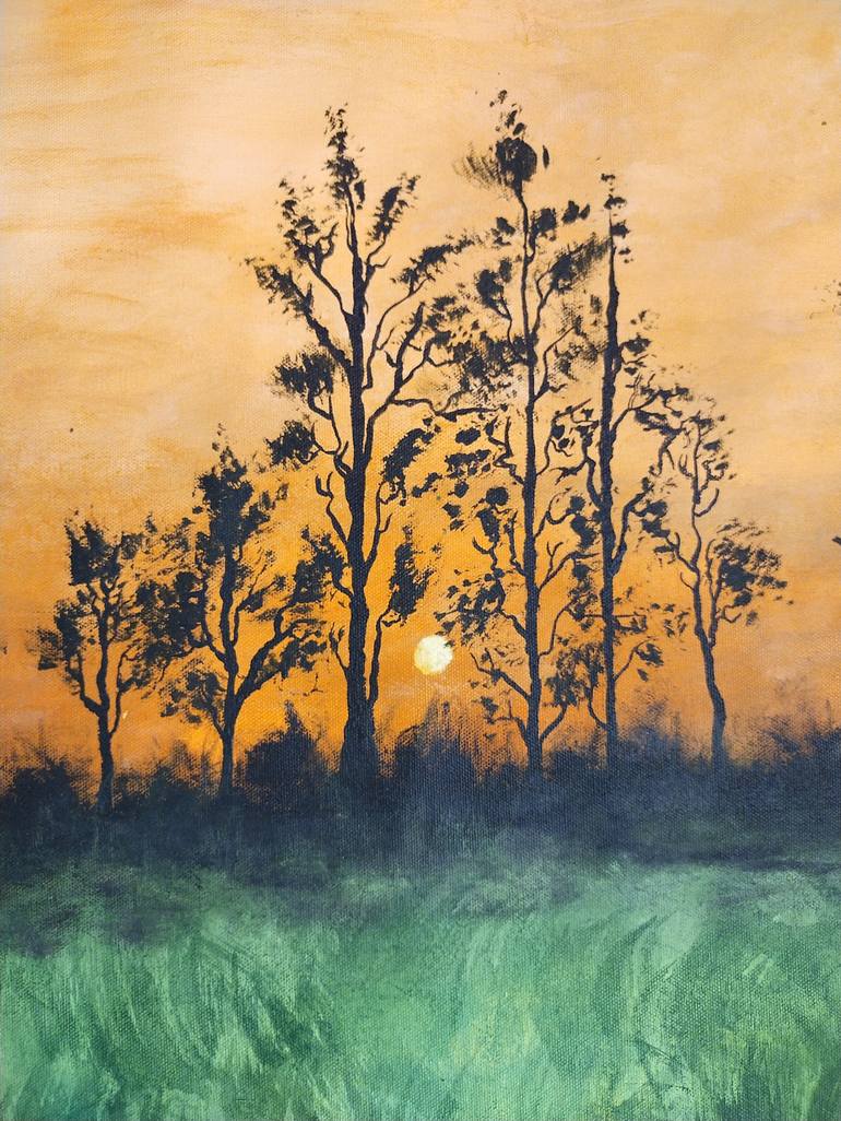 Original Expressionism Landscape Painting by Hardeep kaur