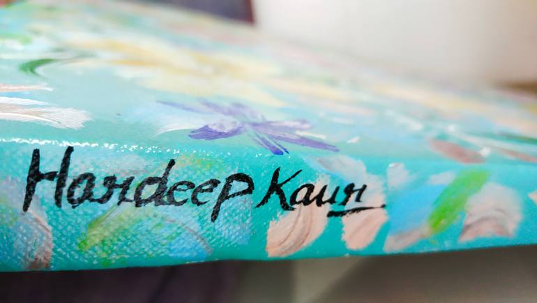 Original Abstract Expressionism Floral Painting by Hardeep Kaur