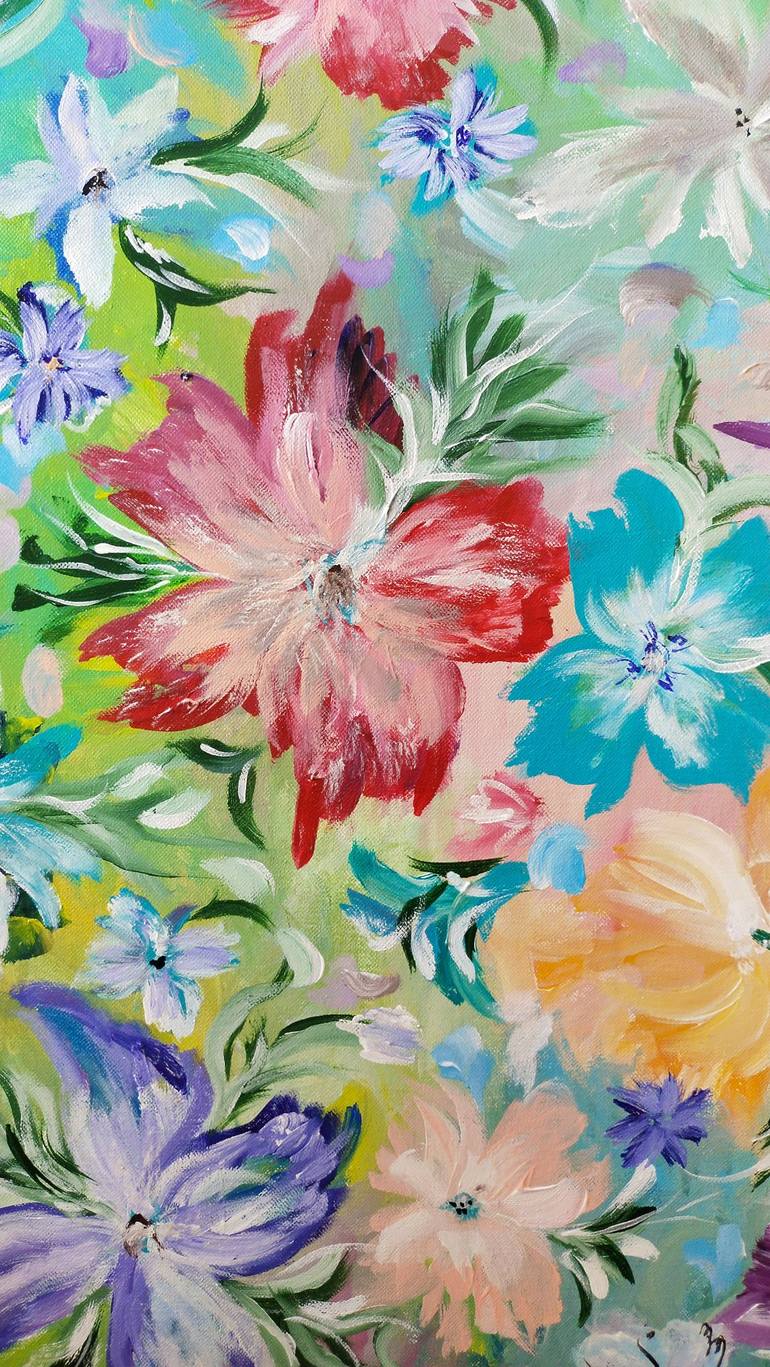 Original Abstract Expressionism Floral Painting by Hardeep kaur