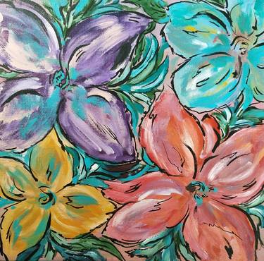 Original Abstract Expressionism Floral Paintings by Hardeep kaur