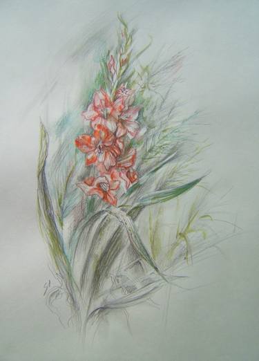 Original Modern Floral Drawings by Silvie Irrova