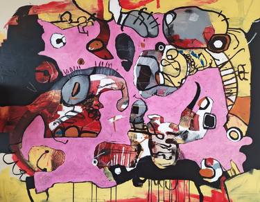 Original Dada Abstract Paintings by Hector Glez