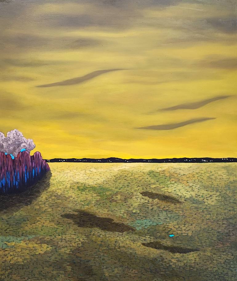 Original Landscape Painting by Fabio Giorgianni | Figurative Art on Canvas | The lake