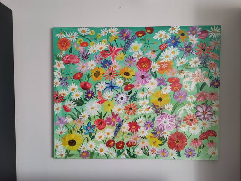 Original Abstract Floral Painting by Andriy Hrab