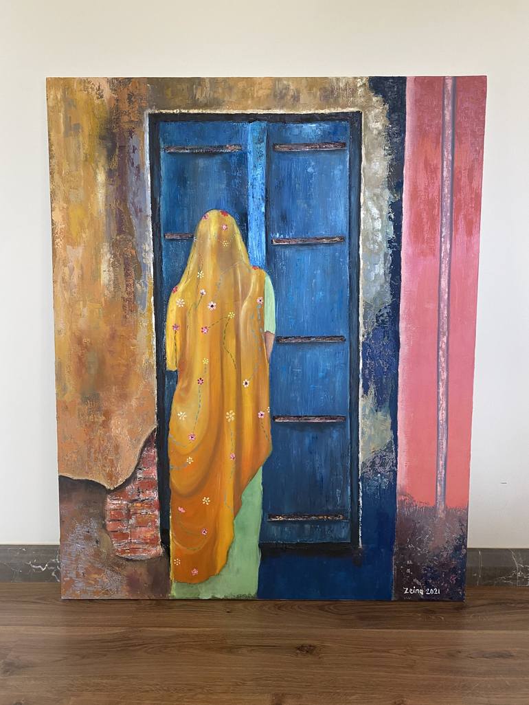 Original Impressionism People Painting by Zeina Hammoudeh