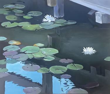 Under the bridge.Water lilies. thumb