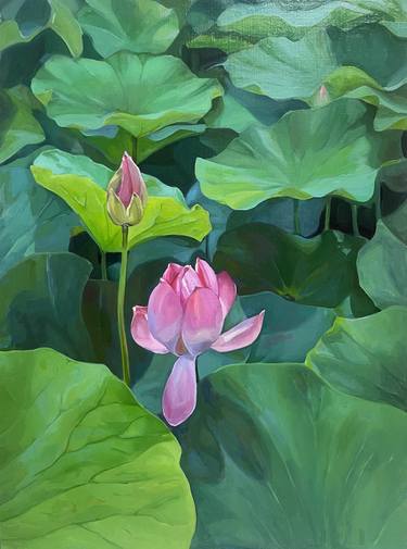Lotus pond. Spring. thumb