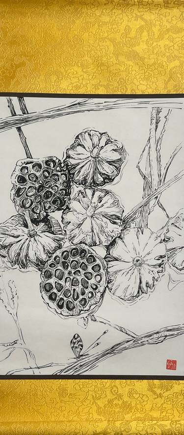 Lotus pods ink drawing thumb