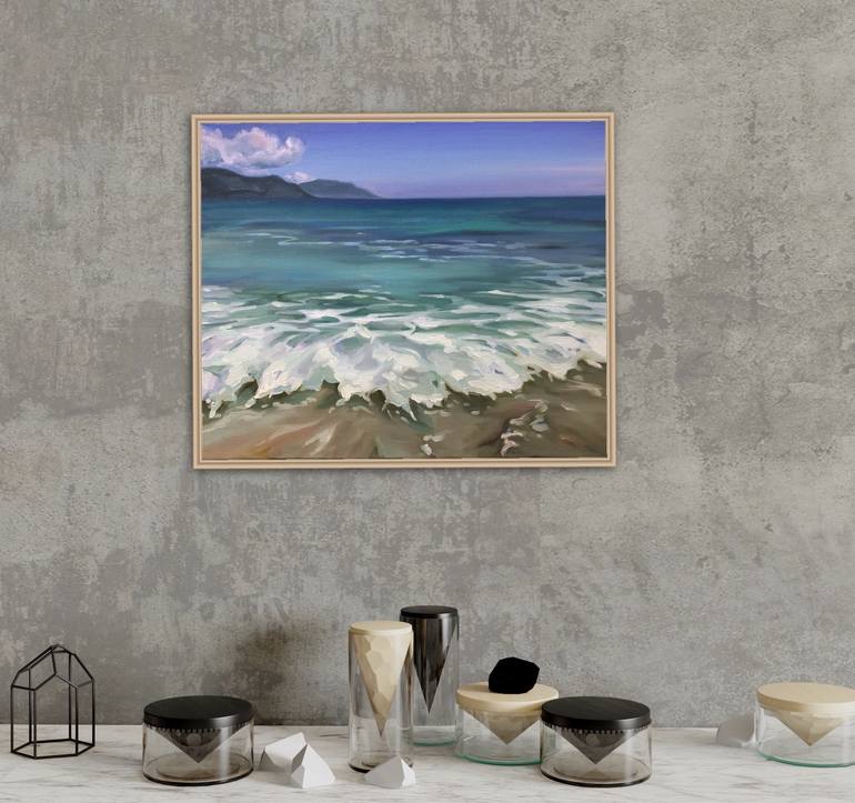 Original Impressionism Seascape Painting by Guzel Min