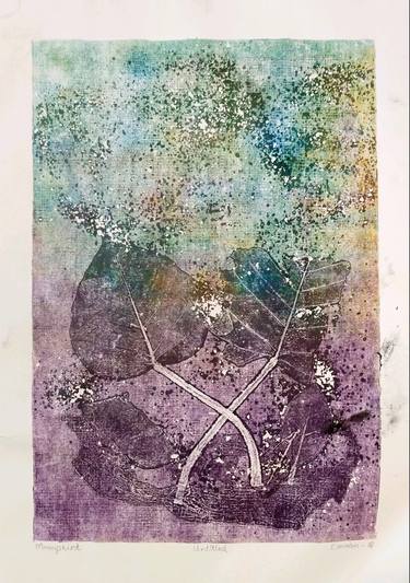 Original Abstract Expressionism Floral Printmaking by Eman F