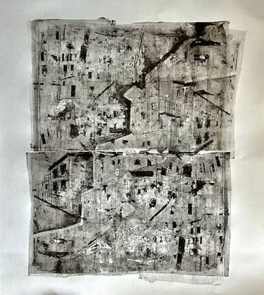 Original Abstract Expressionism Architecture Printmaking by Eman F