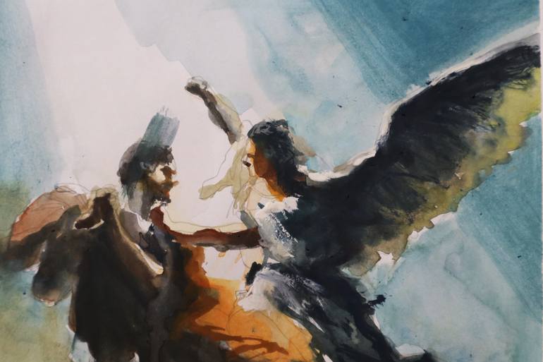 Original Expressionism Classical Mythology Painting by Miguel Angel Paolin