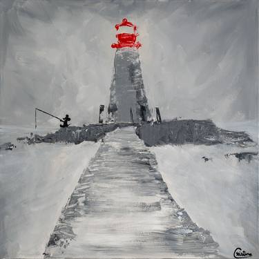 Mickey Mouse lighthouse Original acrylic Pop Art painting thumb