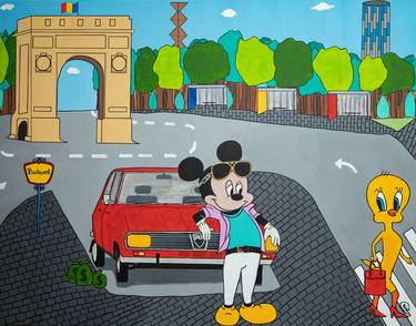 Mickey is showing off in little Paris! Mickey Mouse pop art thumb