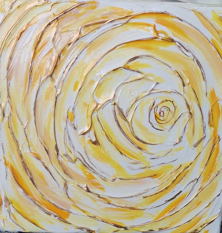 Golden Rose Painting by Ela Bella | Saatchi Art