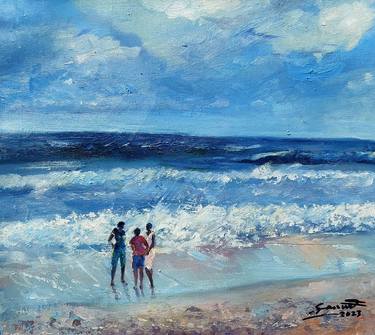 Original Impressionism Beach Paintings by Kehinde Sanwo