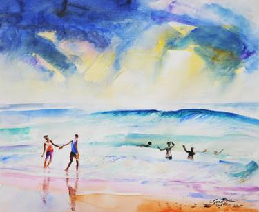Original Impressionism Seascape Paintings by Kehinde Sanwo
