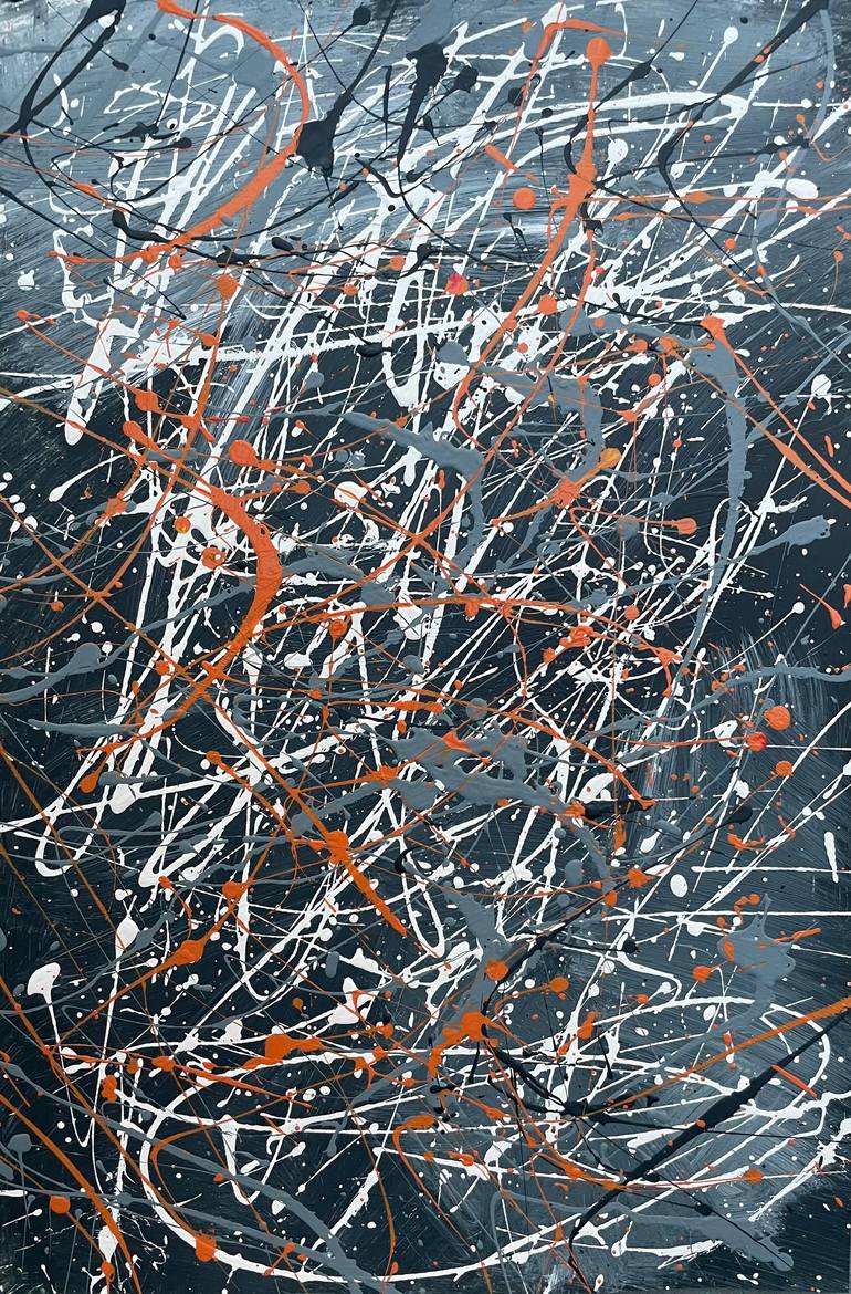 Winter Wildfire. for Jackson Pollock Painting by Jack Blanker