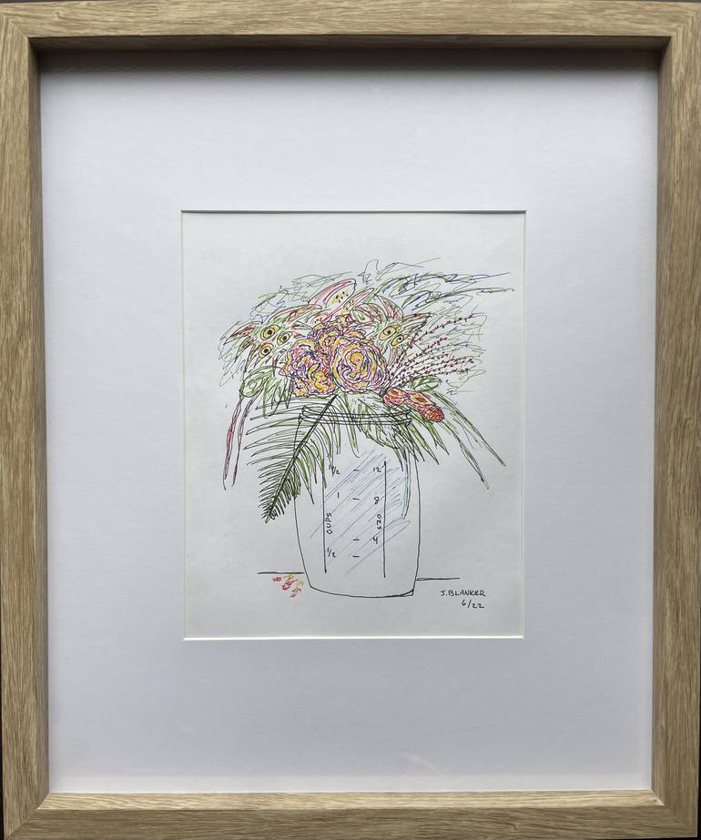 Original Abstract Floral Drawing by Jack Blanker