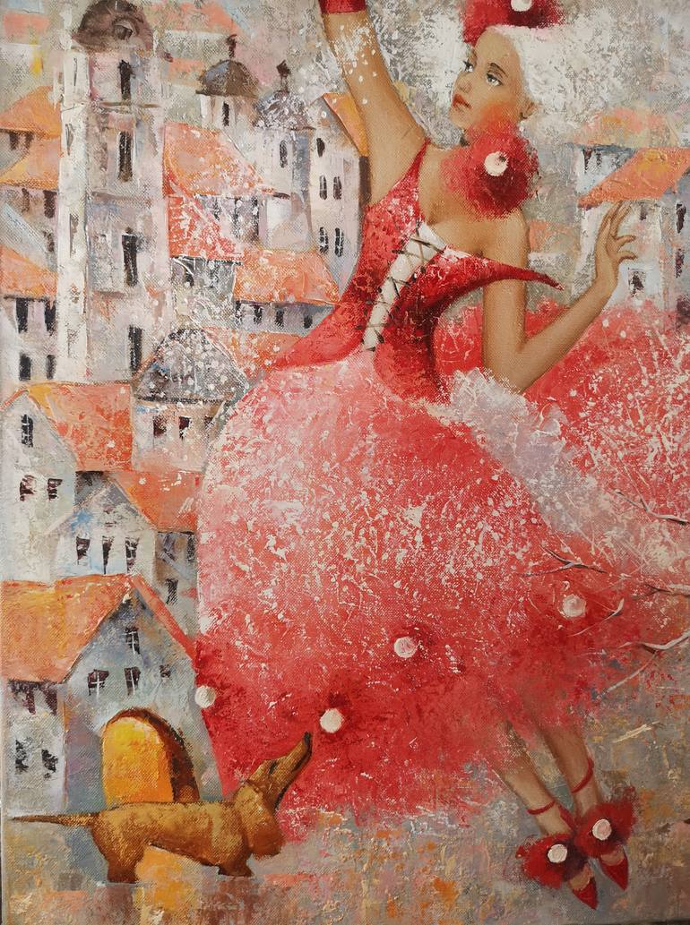 Original Abstract Fantasy Painting by Diana Serviene