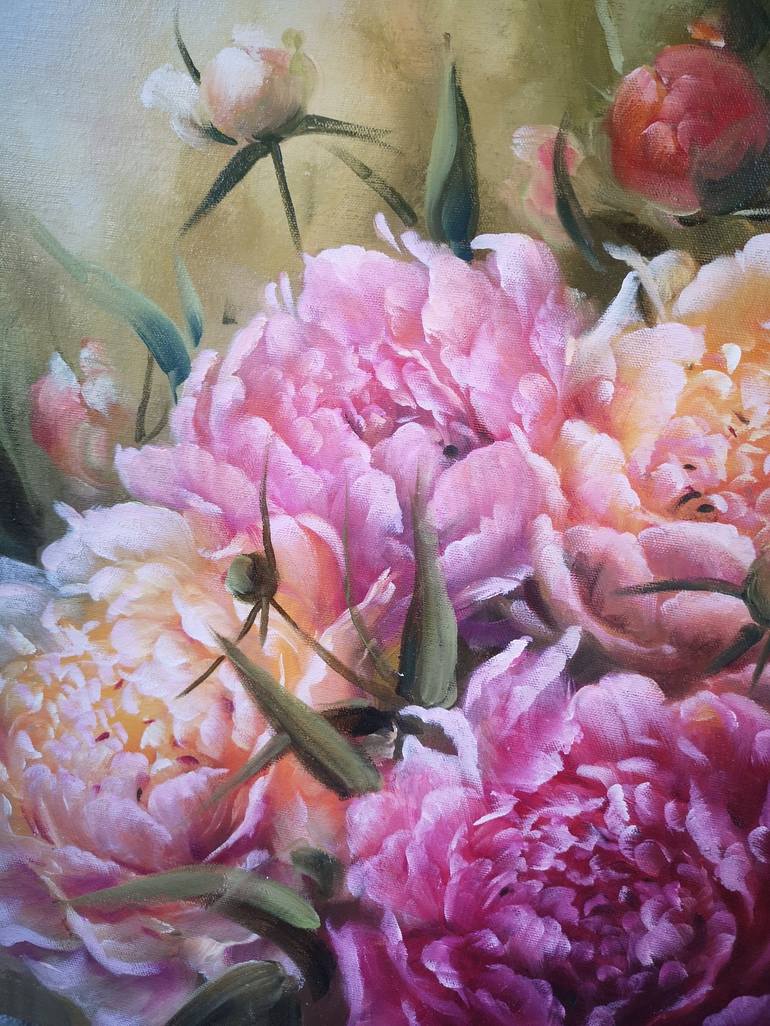 Original Realism Floral Painting by Diana Serviene