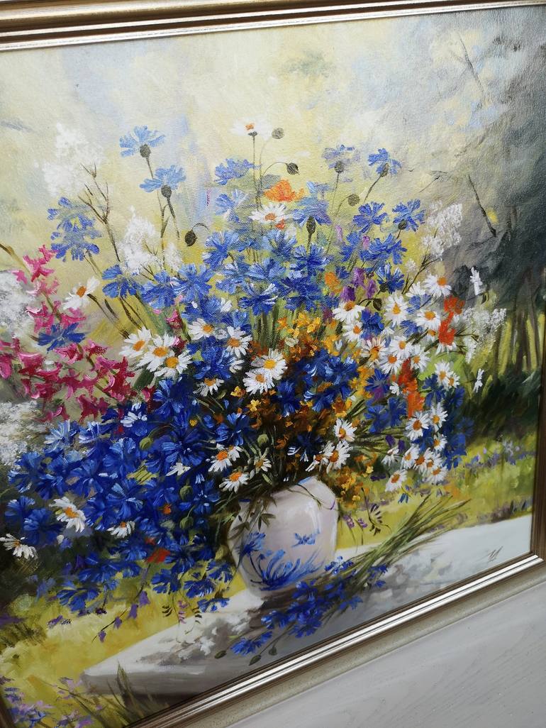 Original Photorealism Floral Painting by Diana Serviene