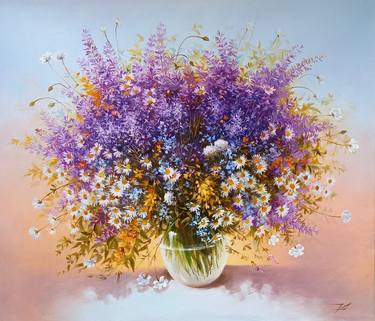 Original Photorealism Floral Paintings by Diana Serviene