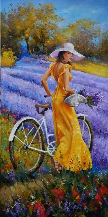 A woman in a lavender fields thumb