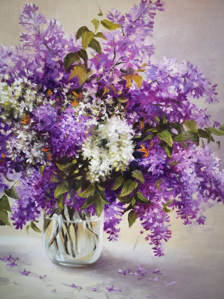 Original Realism Floral Painting by Diana Serviene