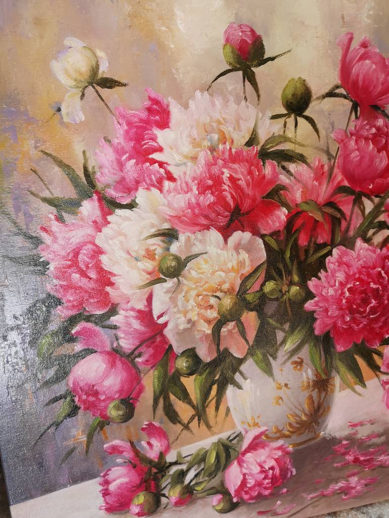 Original Abstract Expressionism Floral Painting by Diana Serviene