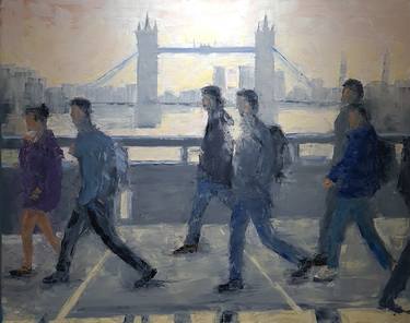 Original Figurative Cities Paintings by MICHAEL NASH