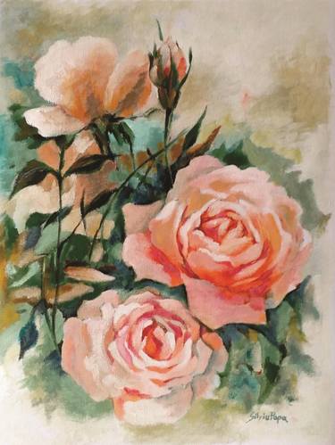 Print of Floral Paintings by Silviu Popa