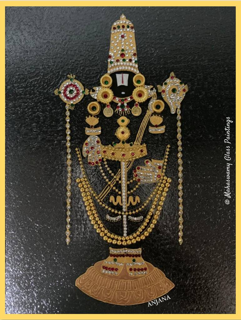 Glass painting of Lord Venkateswara - Jewellery Painting by ...