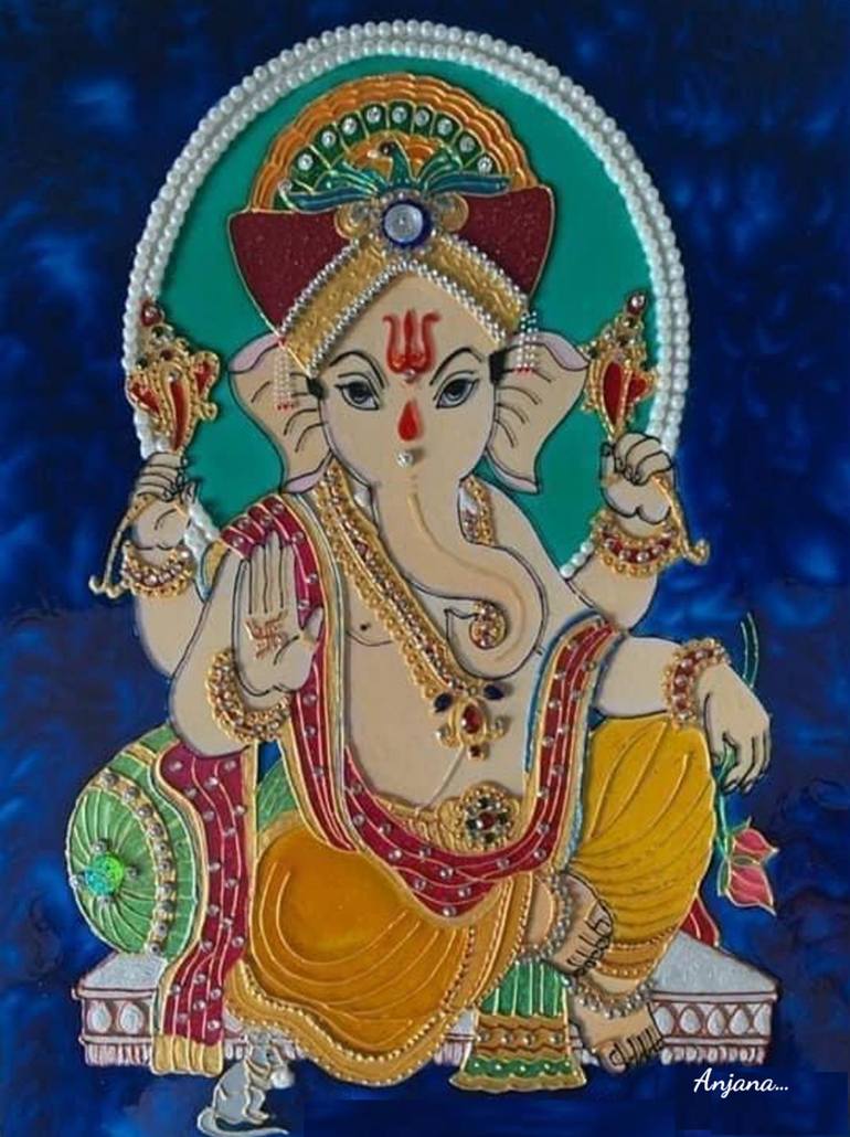 ganesha glass paintings