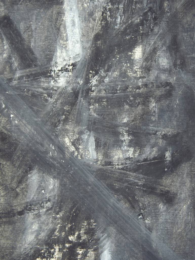 Original Black & White Abstract Painting by Franciscus Spaan