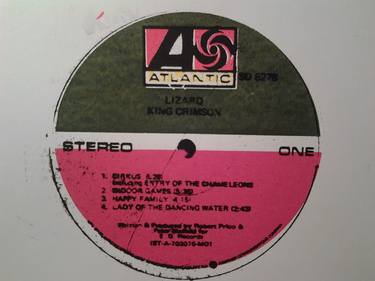 King Crimson Lizard, Atlantic label print. (Pressing flaw) thumb