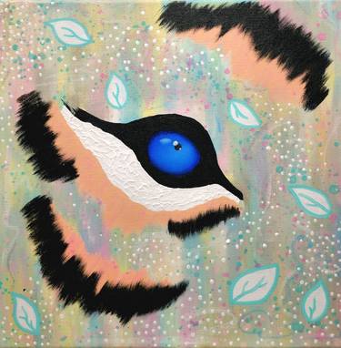 Eye of a tiger. Small cat painting cute gift thumb