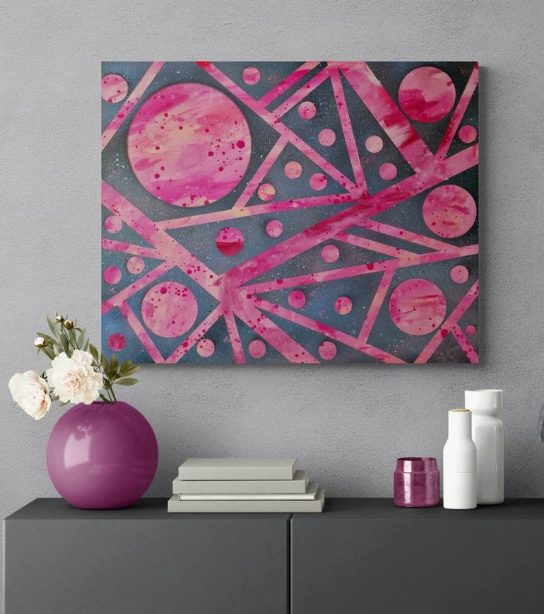 Original Abstract Geometric Painting by Olya Enina