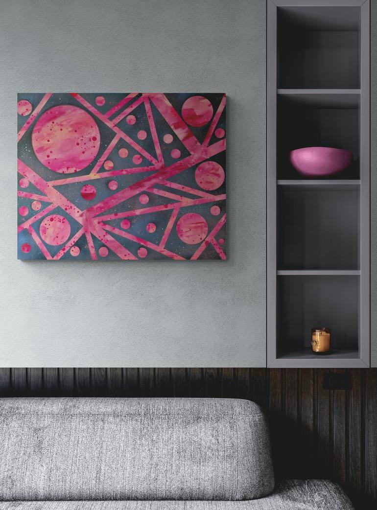 Original Abstract Geometric Painting by Olya Enina