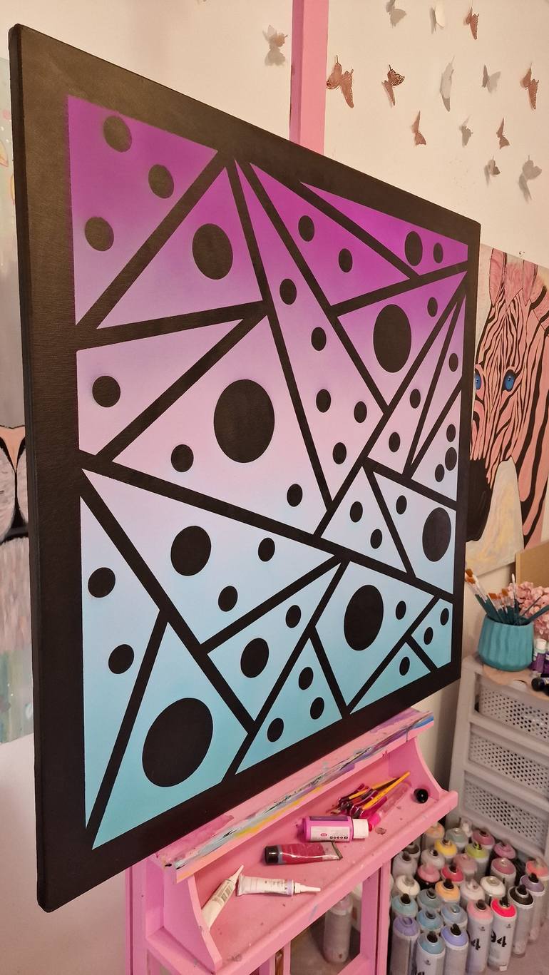 Original Abstract Geometric Painting by Olya Enina