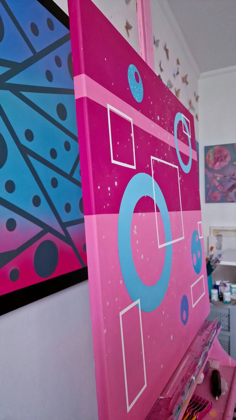 Original Abstract Geometric Painting by Olya Enina