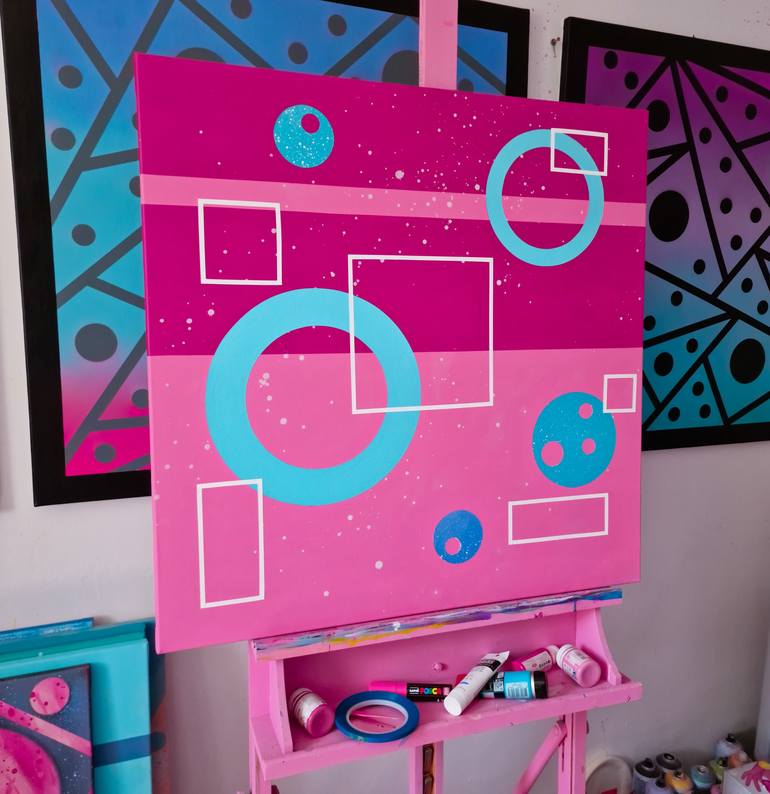 Original Abstract Geometric Painting by Olya Enina